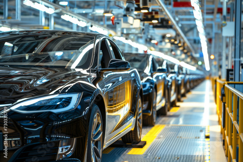 Automotive production line. Car factory. Automotive industry. Industrial background