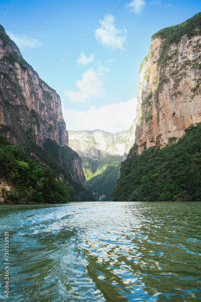 Vertical shot of Sumidero canyon in southern state of Chiapas in Mexico. Vertical shot of Sumidero canyon in southern state of Chiapas in Mexico.
