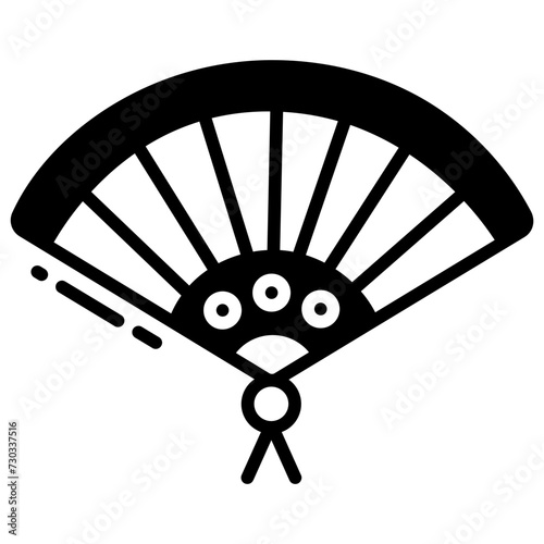 table fan retro glyph and line vector illustration