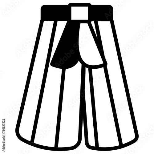 Hakama glyph and line vector illustration