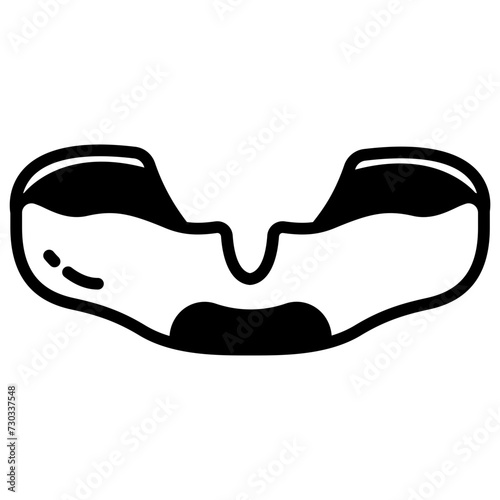 Mouth Guard glyph and line vector illustration