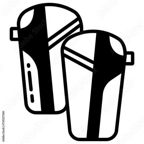 Shin Guards glyph and line vector illustration
