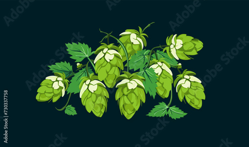 Hops vector flat minimalistic asset isolated vector style illustration