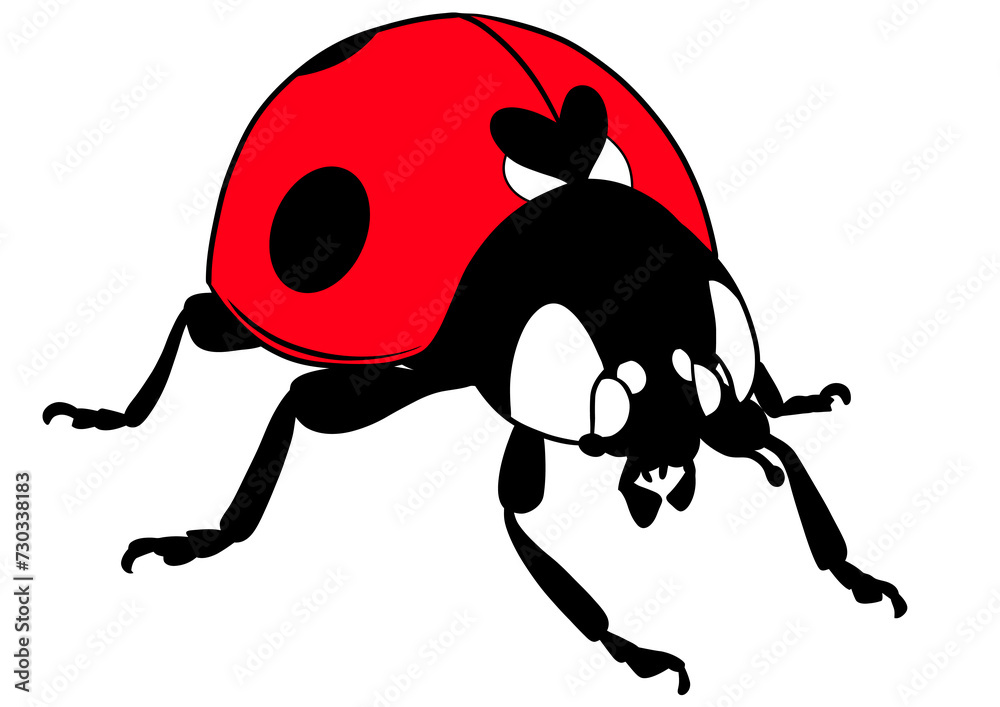 Obraz premium Ladybug illustration on transparent background 