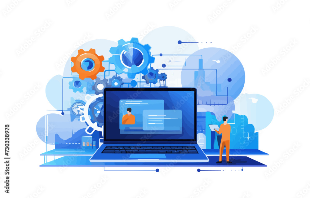 software development programming, professional software with computer ...