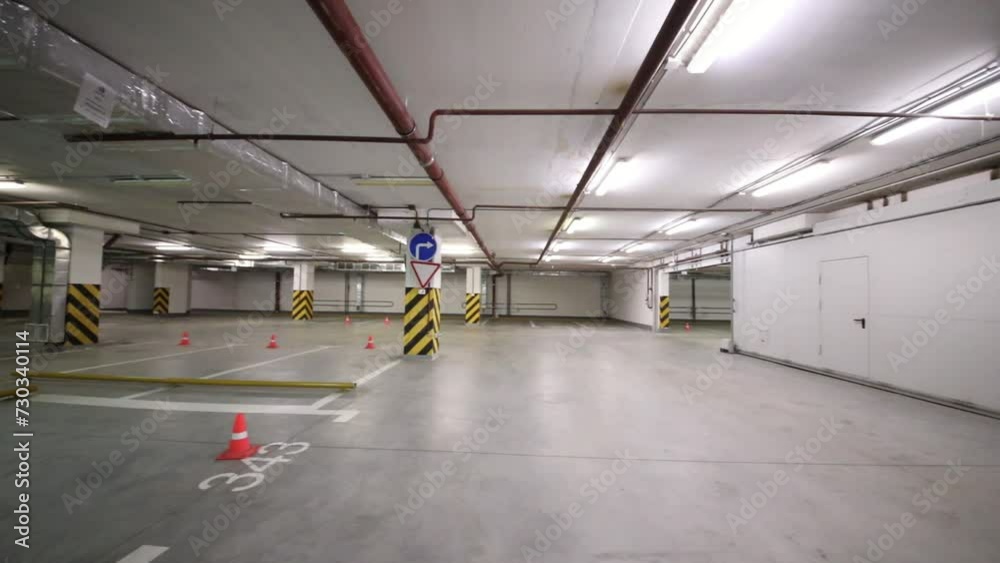 Modern underground car park with free parking spaces Modern underground car park with free parking spaces