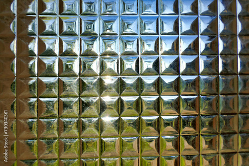 Bilde på lerret Retro obscure glass fitted in a bathroom window