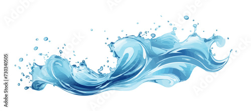 Water splash isolated vector style with transparent background illustration