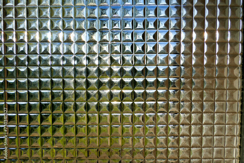 Bilde på lerret Retro obscure glass fitted in a bathroom window