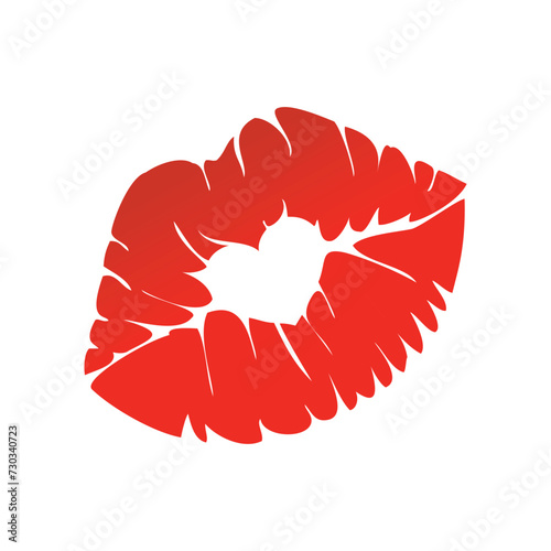Kiss Mark vector icon. isolated mark left after a firm kiss is placed with bright lipstick, send a kiss to someone in chat emoji sign design.