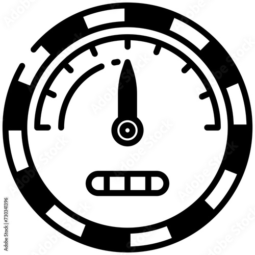 Speedometer glyph and line vector illustration
