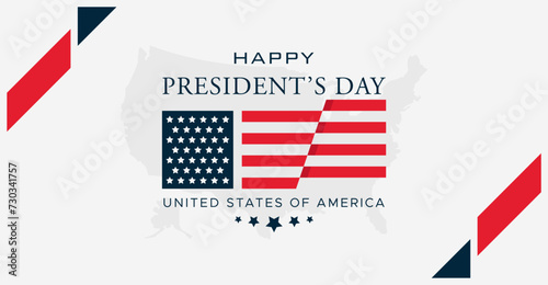 February, Happy President's day. United States of America. Design template to commemorate president's day in the united states. design with a government and law concept.