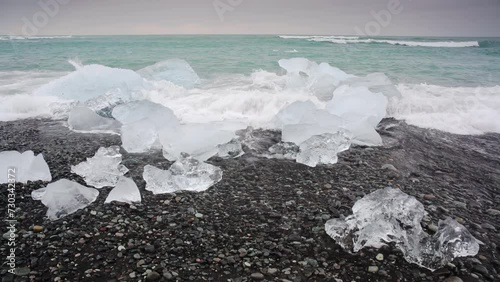 Black sand beach near Jokulsarlon in Iceland.