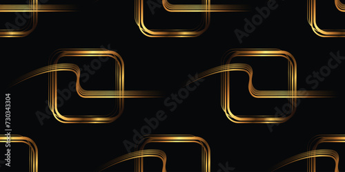 Gold rings squares .Seamless pattern.Vector illustration.