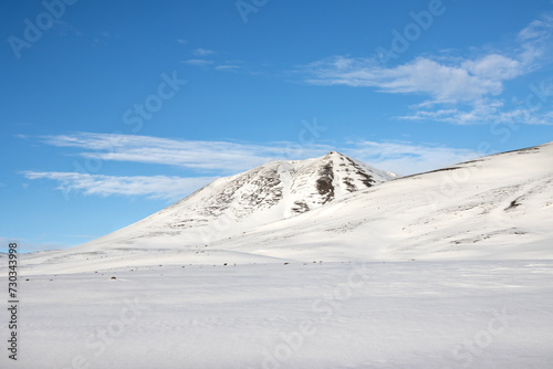 Country with a fresh snow and blue sky, Iceland © yassmin