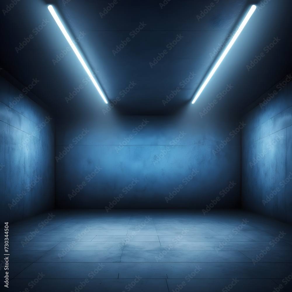 Empty underground background with blue lighting with space for text or product. Empty underground background with blue lighting with space for text or product.