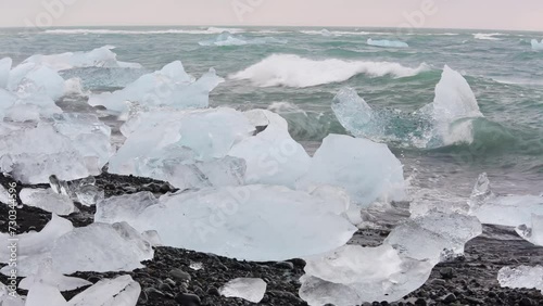 Black sand beach near Jokulsarlon in Iceland.