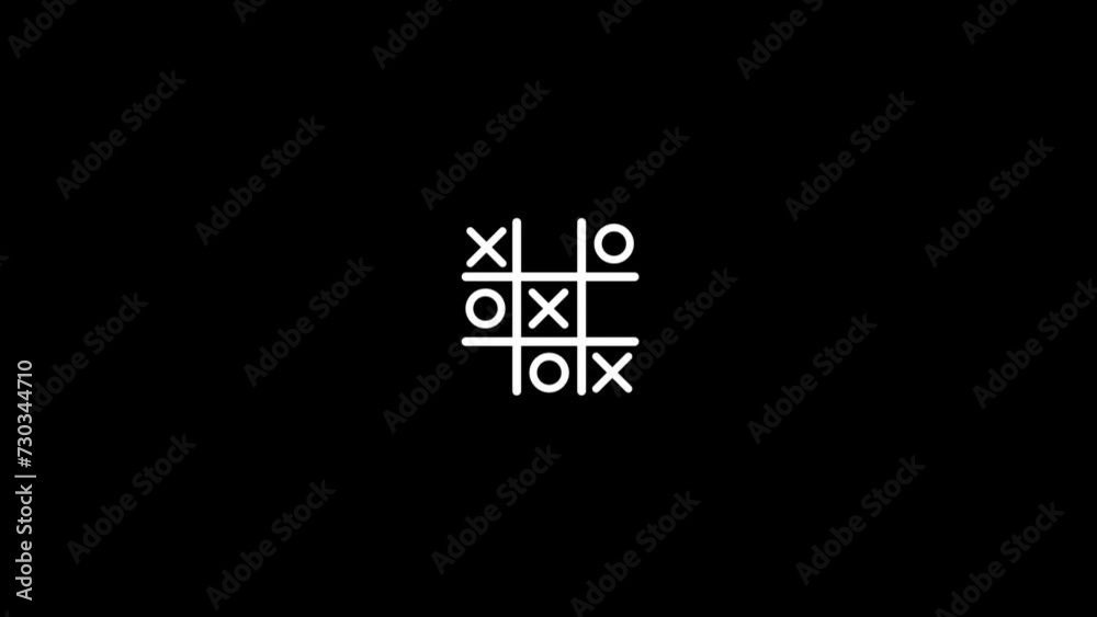 Tic Toc Toe game icon. XOX game, educational game animation.