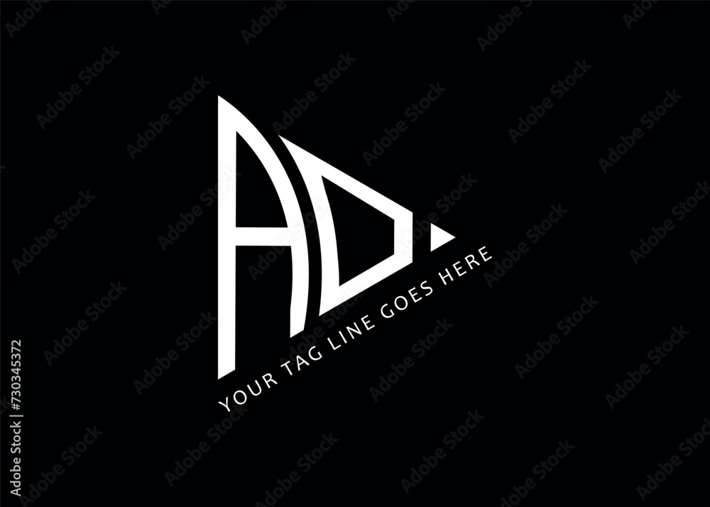 Obraz premium A O TRIANGLE letter logo design