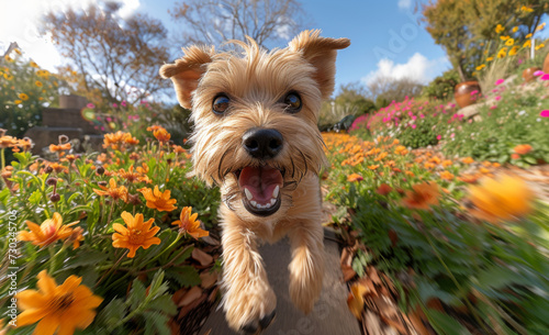 yorkshire terrier in the garden