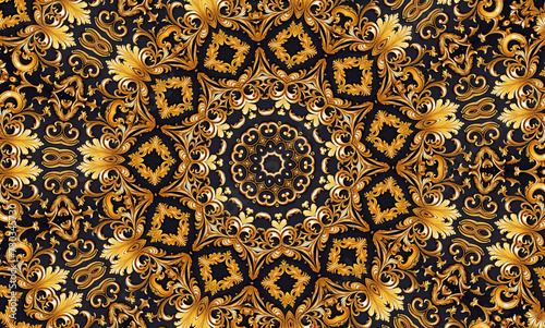 Golden colorful mandala background  Folk luxury animation for yoga  design  Golden abstract loop of flowers  Abstract kaleidoscope background  Beautiful multicolor kaleidoscope and mandala