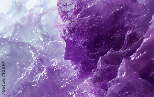 Abstract Purple Crystal Human Profile
