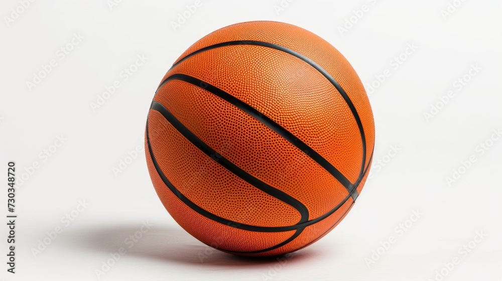 Basketball close-up: Isolated on a clean white background, sports gear for competition