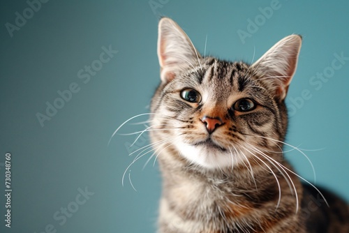 Spectacularly happy cat, fur colored brightly. Pretty background, spectacularly cuzy and cute. © IgitPro