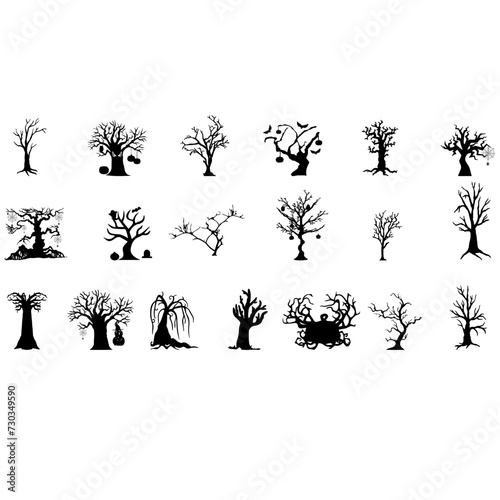 Halloween tree svg, Halloween Tree Silhouettes Bundle SVG, Halloween Trees Clipart, Dead Tree Cut File, Scary Tree Printable, Halloween trees