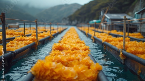 golden sea weed kelp farm, underwater farm