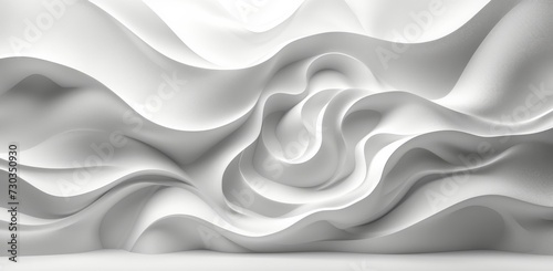 Textured white fabric creating flowing shapes and soft patterns in an artistic display of light and shadow