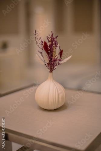 Beautiful Flower Vase with Dried Flowers for Interior Design Decoration. 