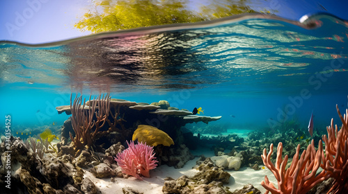 scene with reef 3d view,, coral reef 3d wallpaper