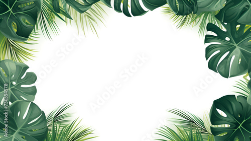 frame of tropical leaves   frame with palm leaves