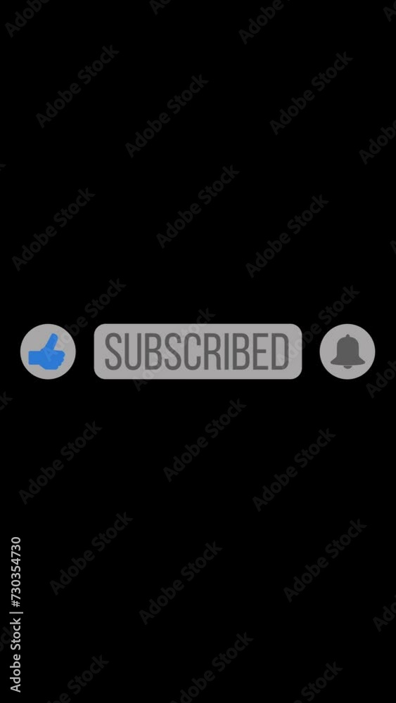 Vertical video animation of an animated, floating subscribe button with a bell button on a black background. - Suitable for video blog. Vertical video animation of an animated, floating subscribe button with a bell button on a black background. - Suitable for video blog.