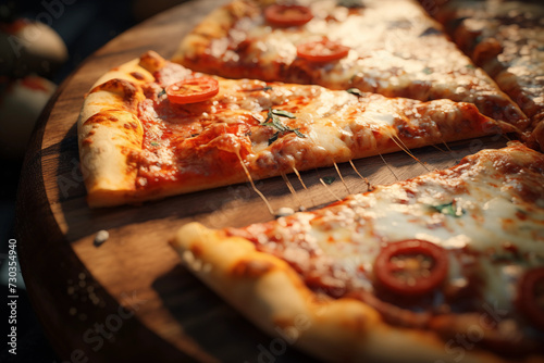 Italian pizza on a cutting board