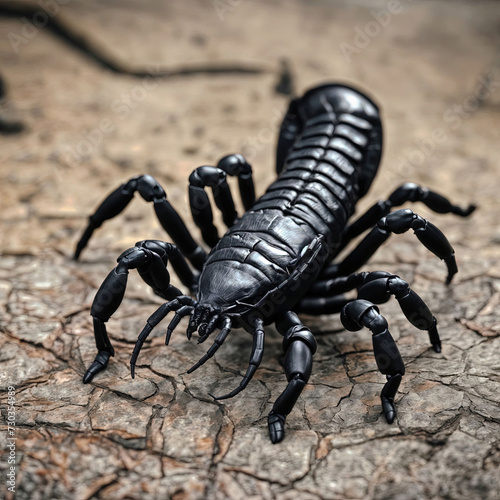 black scorpion on the ground