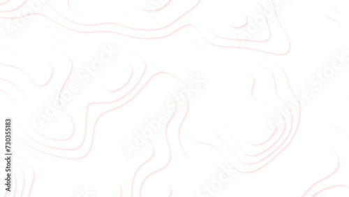 Topographic contours map background. Rad and white line map. Abstract wavy and curved lines background. 