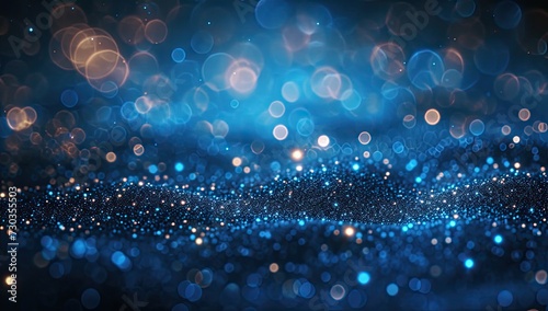 an abstract blue background with glittering particles