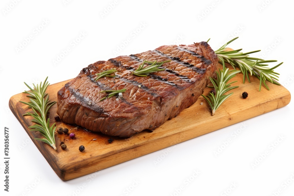 Grilled steak with spices isolated on white background. Grilled beef fillet steak Grilled steak with spices isolated on white background. Grilled beef fillet steak