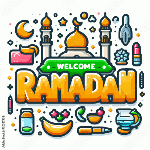 adorning their homes with festive Ramadan greeting card vector