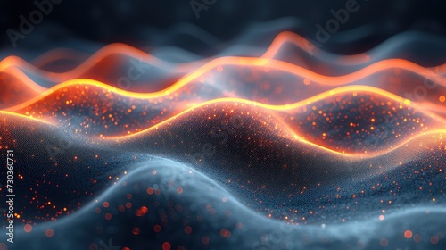 Abstract Bright Wavy Lines On Dark, Background HD, Illustrations © Cove Art