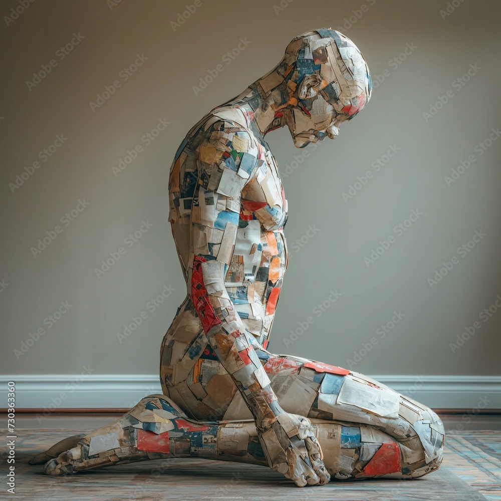 AI generated illustration of an artwork of wasting human body Stock ...