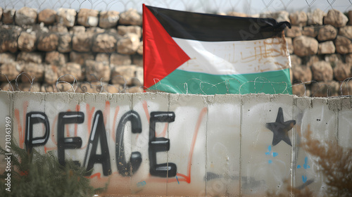 Palestinian flag with the word 
