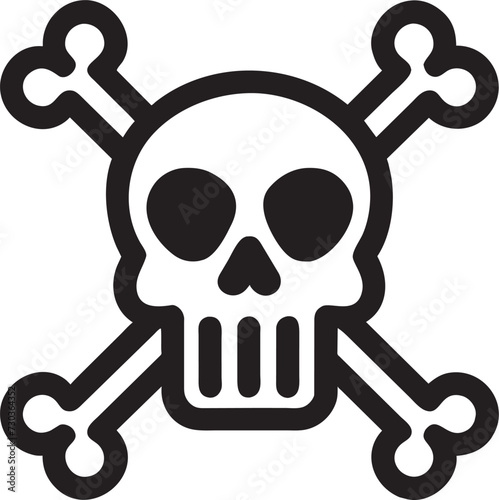 skull and crossbones symbol, icon