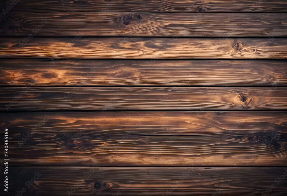 Fototapeta premium Rustic dark brown wooden plank texture, seamless wood background for design.