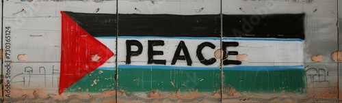 Palestinian flag with the word 