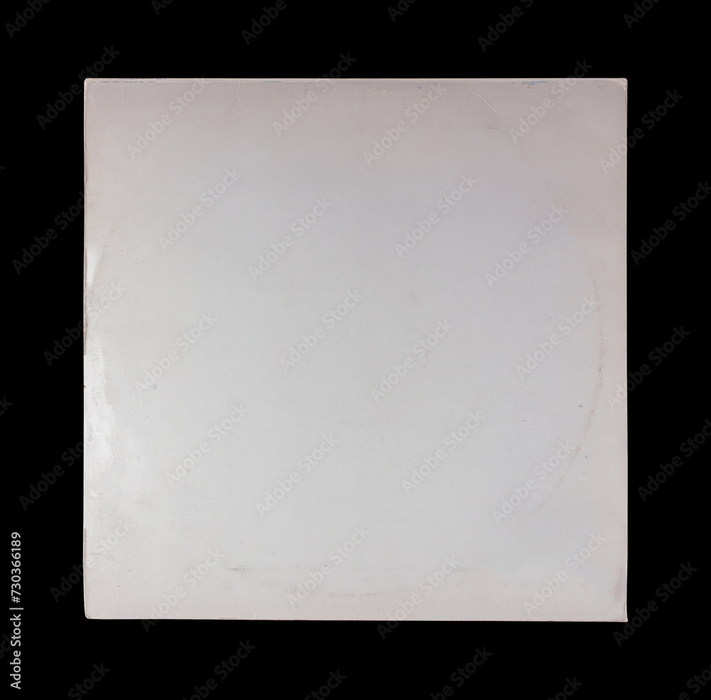 Obraz premium Vinyl Record Album EP Cover Texture Mockup. Realistic paper overlay with worn edges and damage scratches, torn, grainy outline. Album cover old effect for cd, vinyl. 