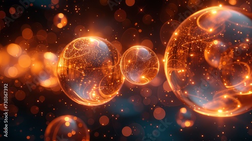 Abstract Particle Background Spheres, Background HD, Illustrations © Cove Art