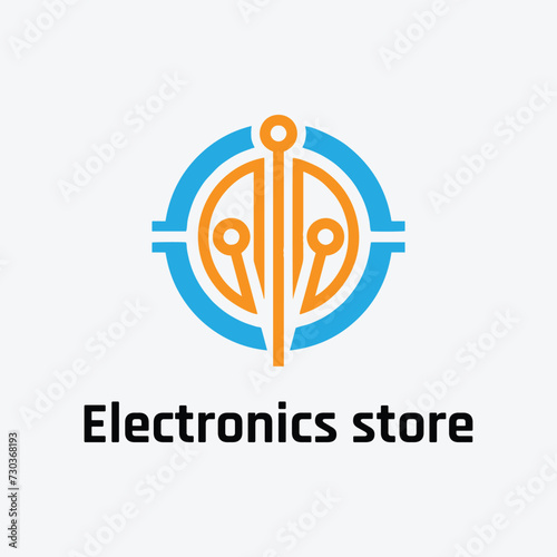 electronics gadgets store logo design vector